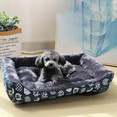 panier pour chien funky bleu motifs chats