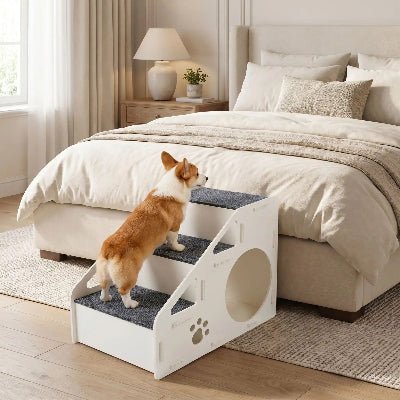 Petit escabeau pour chien chambre coucher