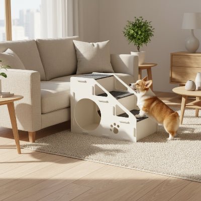 Petit escabeau pour chien corgi