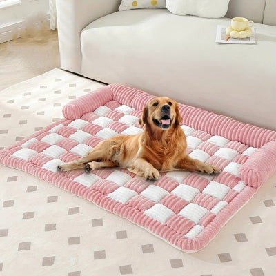 Protection canapé chien rose