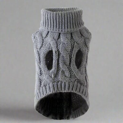 pull chien warmknitt laine grise