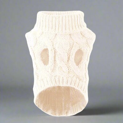 pull chien warmknitt laine blanche