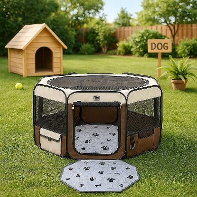 tapis absorbant chien pour parc octogonale