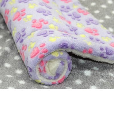 tapis pour chien polaire mauve paw print