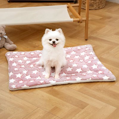tapis pour chien polaire etoile rose
