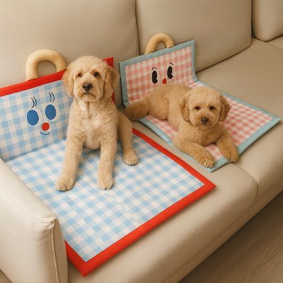 tapis rafraichissant chien fraisconfort rose et bleu