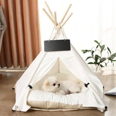 tente pour chien blanche