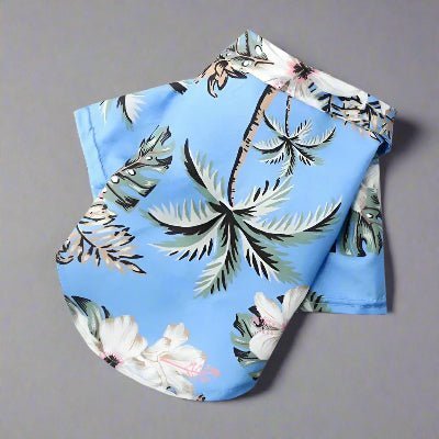 bleu ciel vetement pour chien hawaiian palmier