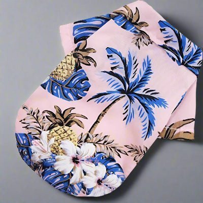 rose vetement pour chien hawaiian